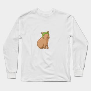 Coco the Capybara Frog Hat Long Sleeve T-Shirt